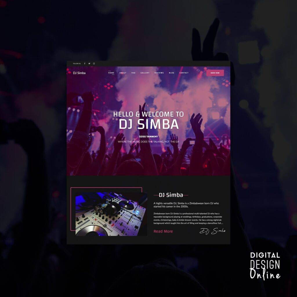 DJ Simba - Web Design